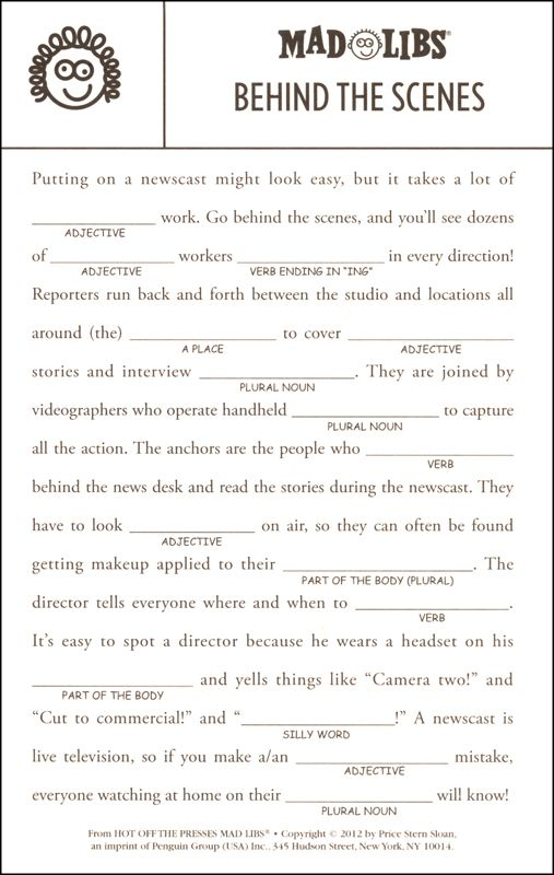 Free Printable Mad Libs For Teens