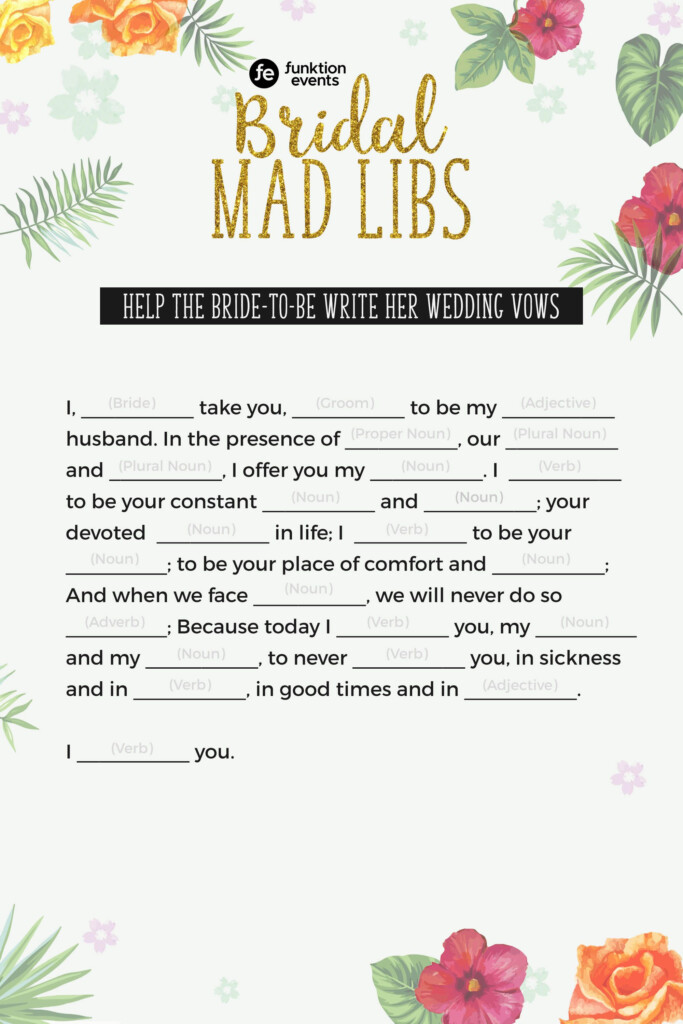 Bridal Mad Libs Bachelorette Party Games Hen Party Games Hen Party 