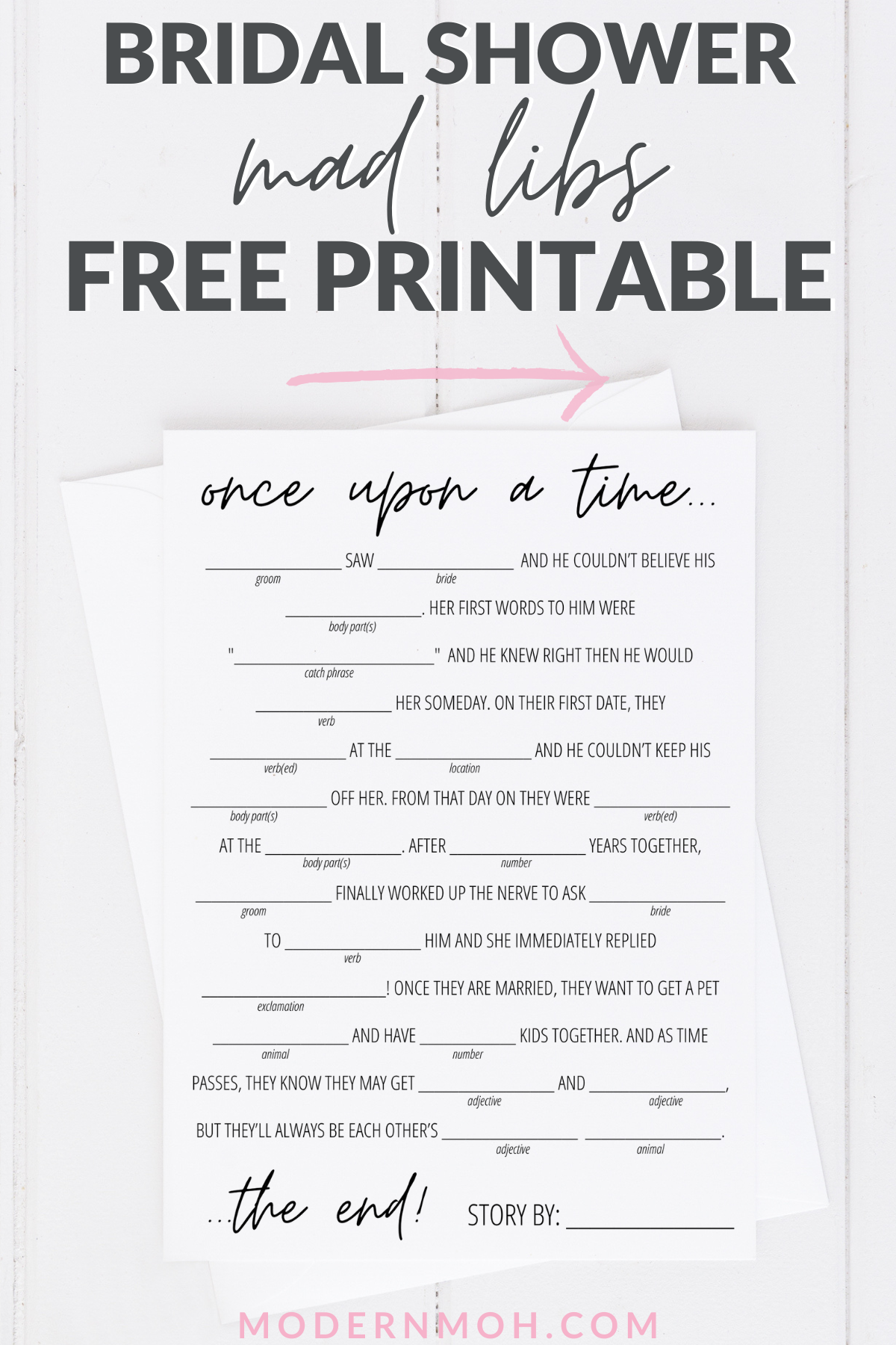Bridal Mad Libs Free Printable
