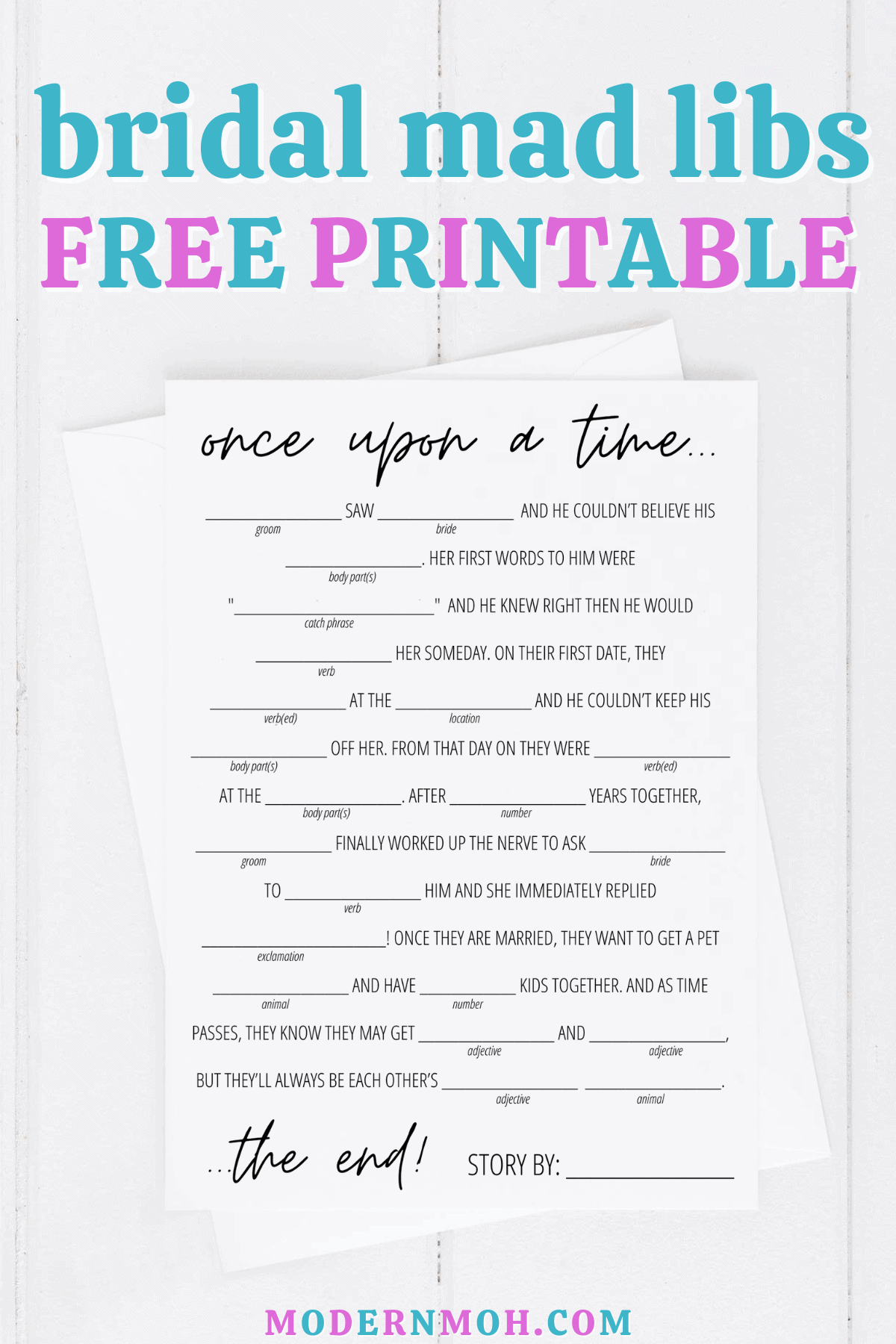 Bridal Shower Mad Libs Free Printable Free Bridal Shower Games