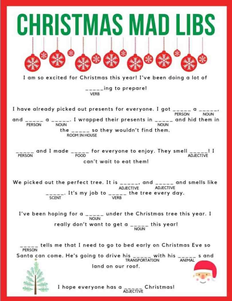 Christmas Mad Libs Printable Happiness Is Homemade Christmas Mad 