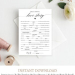 CUSTOM Wedding Mad Libs Funny Mad Libs Game Printable Etsy Fun