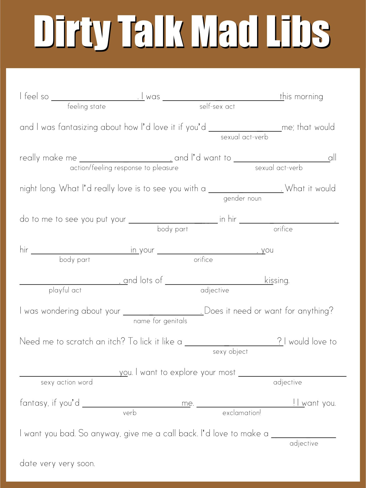 Dirty Adult Mad Libs Porn Photos Naked Girls And Women