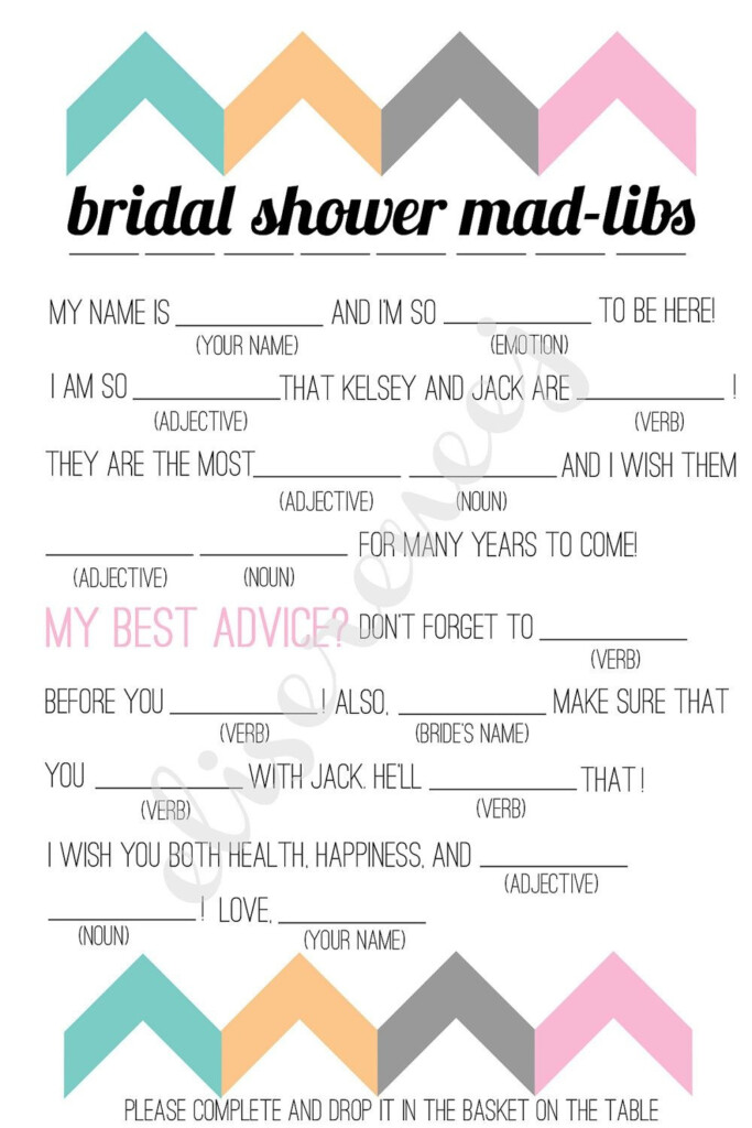 Free Printable Wedding Mad Libs Free Printable