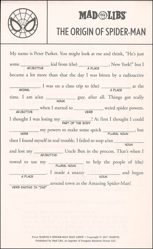 Marvel Mad Libs Printable 2022 Printablemadlibs