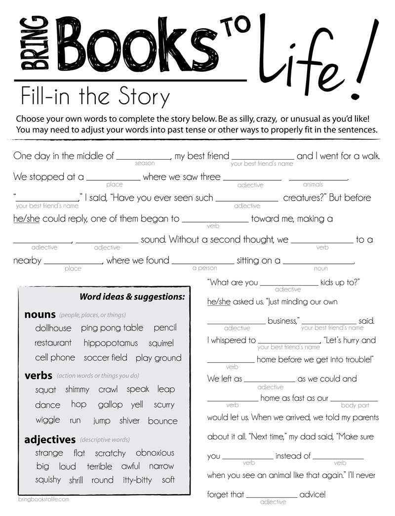 Mad Libs Printable Free