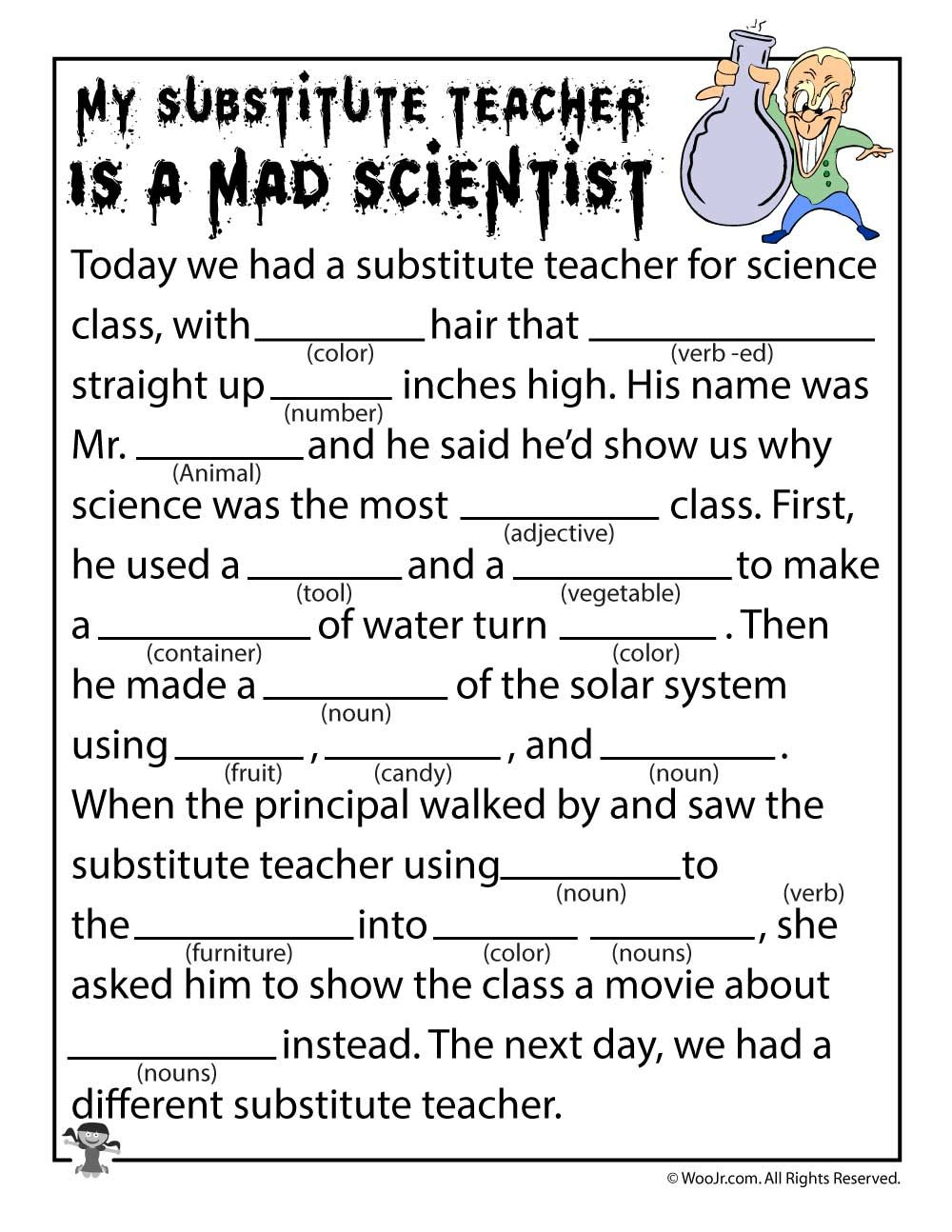 Science Mad Libs Worksheets Free Download Goodimg co