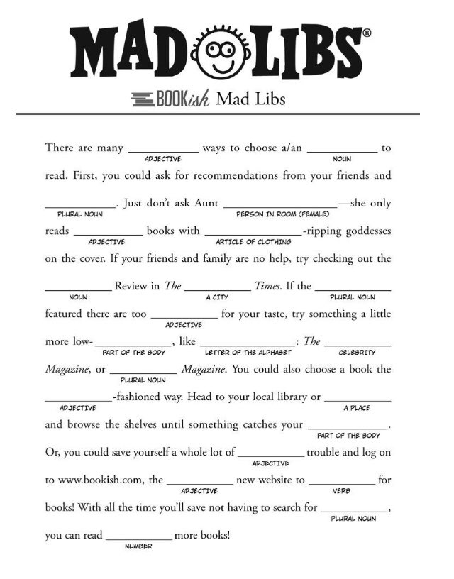 Super Silly Mad Libs Junior Printable Printable Mad Libs