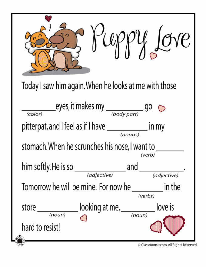 Valentine Mad Libs Woo Jr Kids Activities Mad Libs Activities 