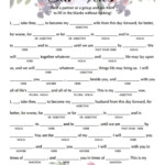 Wedding Vow Mad Libs Free Printable Printable Word Searches