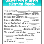 What I Did During Summer Break Mad Lib To Print Woo Jr Kids Activities