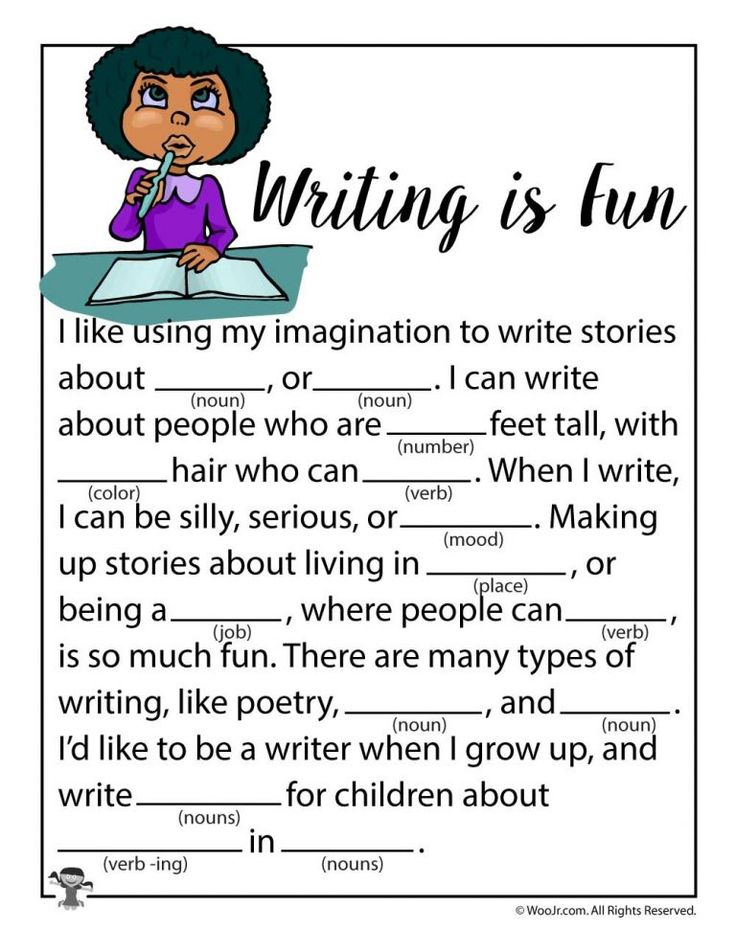 Writing Is Fun Printable Mad Libs Woo Jr Kids Activities Kids Mad
