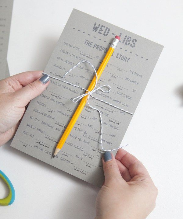 Cute Game Idea Wed libs Write Their Proposal Story And Leave Blanks 