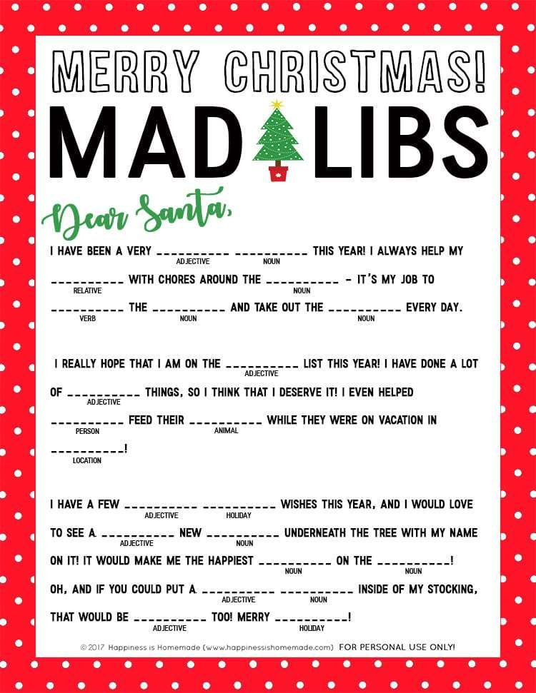 Edutopia Christmas Mad Libs 2023 Printablemadlibs