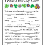Four Leaf Clover Printable Mad Lib Woo Jr Kids Activities St
