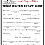 Free Printable Wedding Mad Libs Template Printable Templates