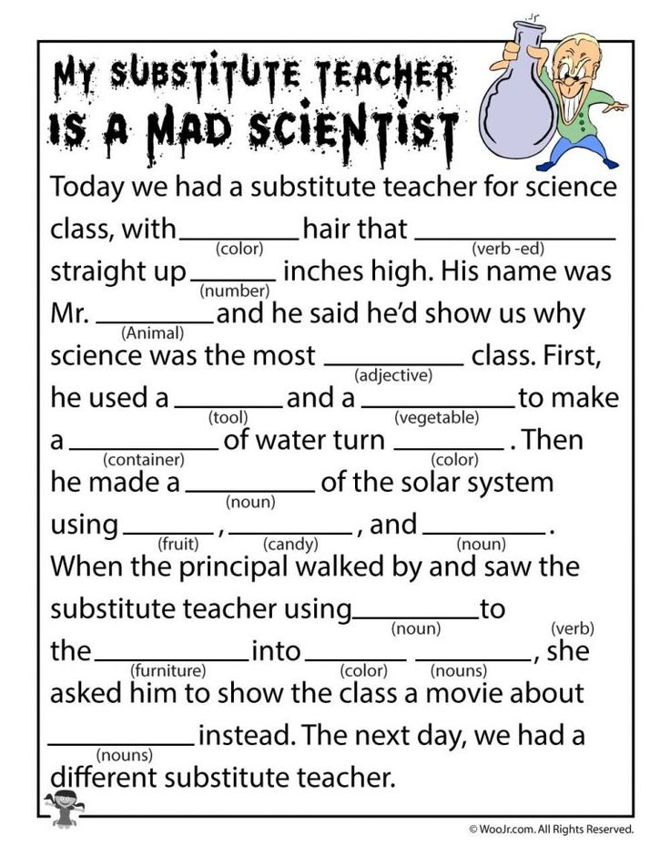 Halloween Ad Libs Word Game Printables Halloween Mad Libs Halloween