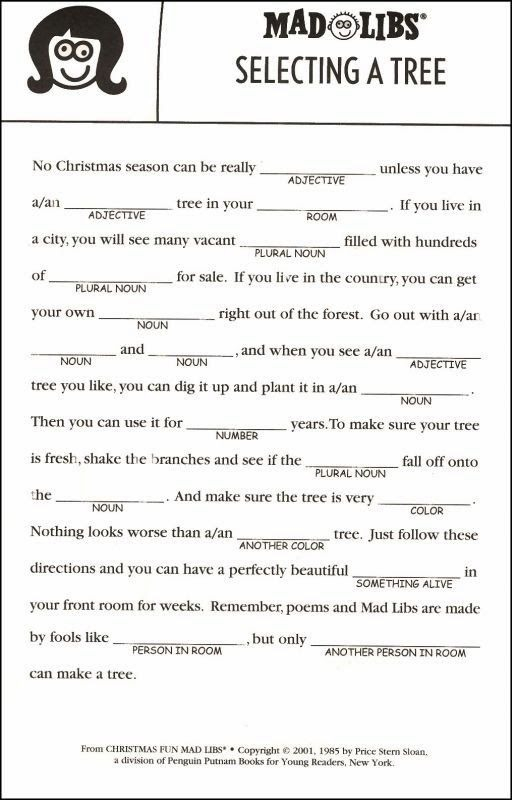 Printable Mad Libs For Teens Printable World Holiday