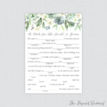 Printable Wedding Mad Libs Succulent Wedding Mad Libs Cards Etsy In