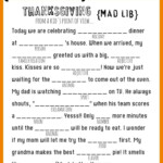 Thanksgiving Mad Libs Printable Thanksgiving Mad Lib Free