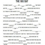 Wedding Mad Libs Free Printable